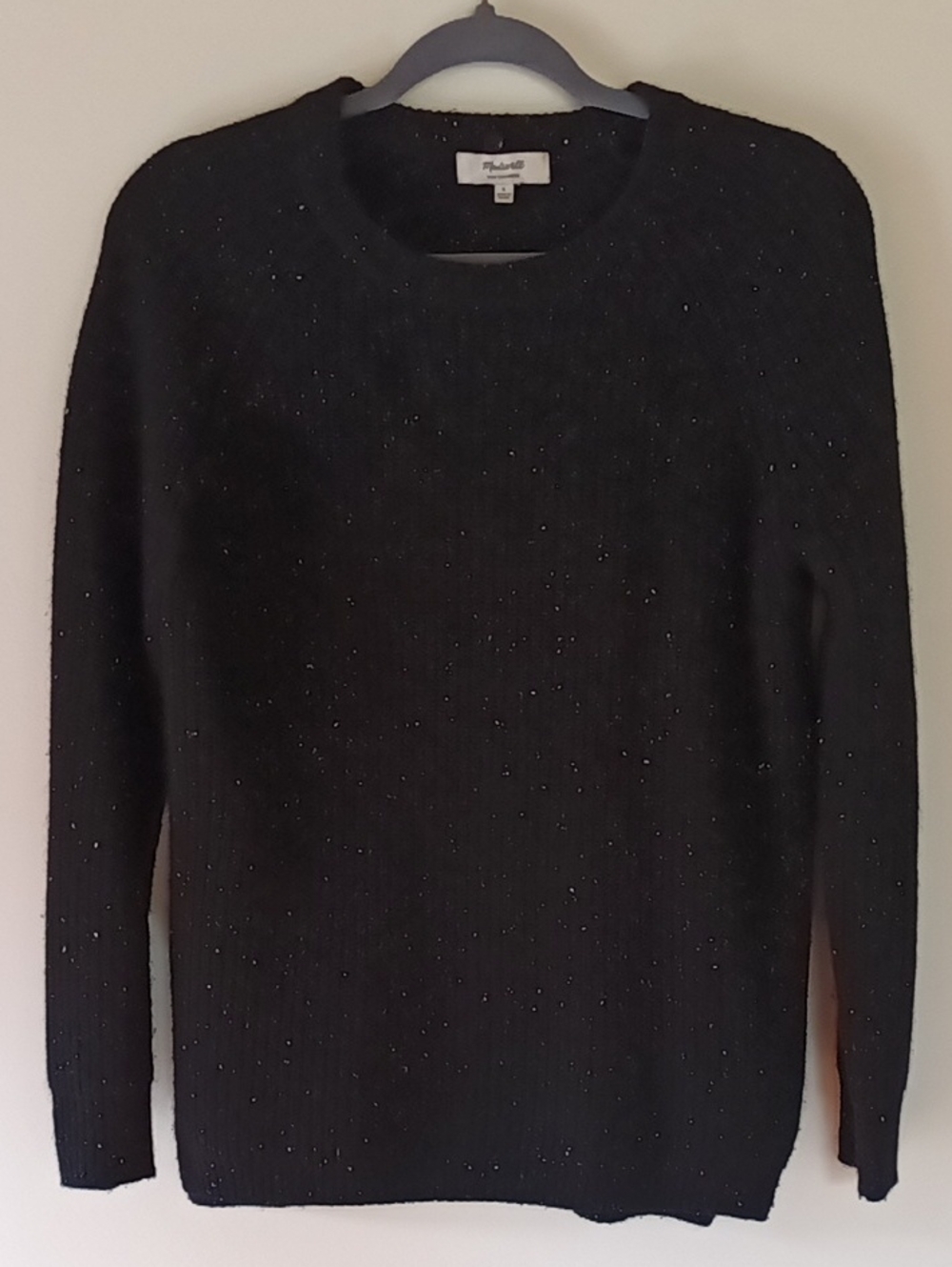 Madewell Cashmere Black Speckled Crewneck Sweater
